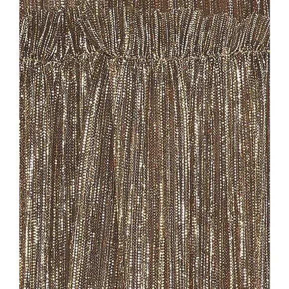 Sabina Musayev Ray Dress in Gold Black Metallic Maxi Gown Glamorous Size L - Picture 3 of 11